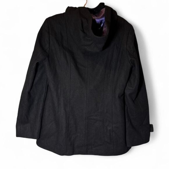 Calvin Klein Black Wool Blend Long Coat Size 10 Winter Fall - Picture 4 of 8